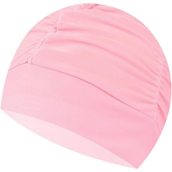 Swim Caps for Women Swimming Turban Polyester Latex Lined Pleated for Ladies(1pack)