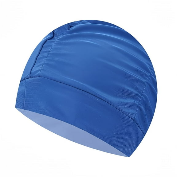 Swim Caps for Women Swimming for Long Hair, Swim Cap Pleated Elastic Comfort Bathing Cap, Swim Hats Keep Hairstyle Unchanged, Blue