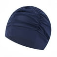 thumbnail image 1 of Swim Caps for Women Swimming for Long Hair, Swim Cap Pleated Elastic Comfort Bathing Cap, Swim Hats Keep Hairstyle Unchanged, Navy Blue, 1 of 7