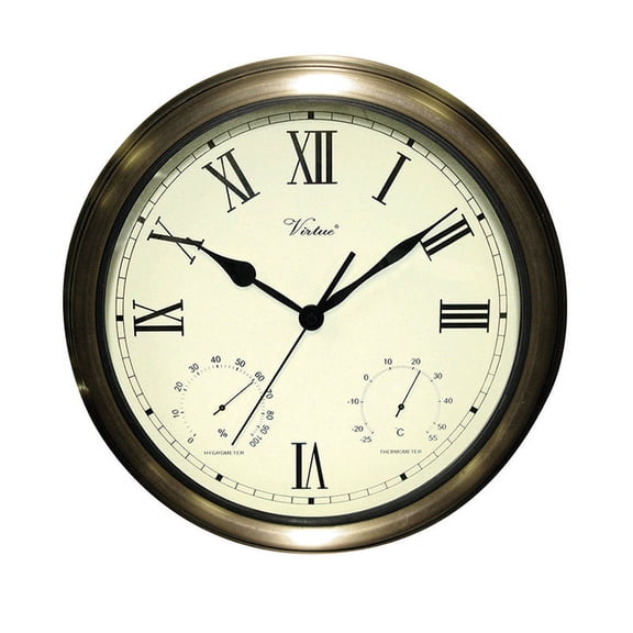 Swim Central 18" White and Bronze Battery Operated Roman Outdoor Clock