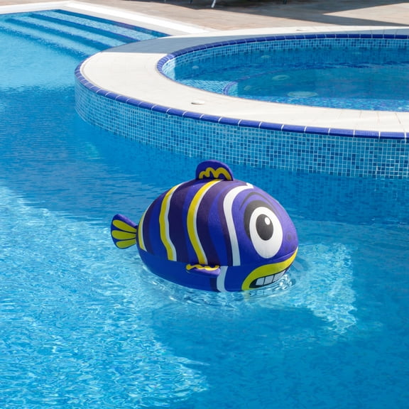 Swim Central 27" Inflatable Fish Shaped Swimming Pool Ball - Blue/Yellow