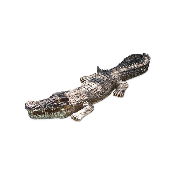 Swim Central 30" Large Crocodile Floating Patio Reptile Figure -Brown/Green
