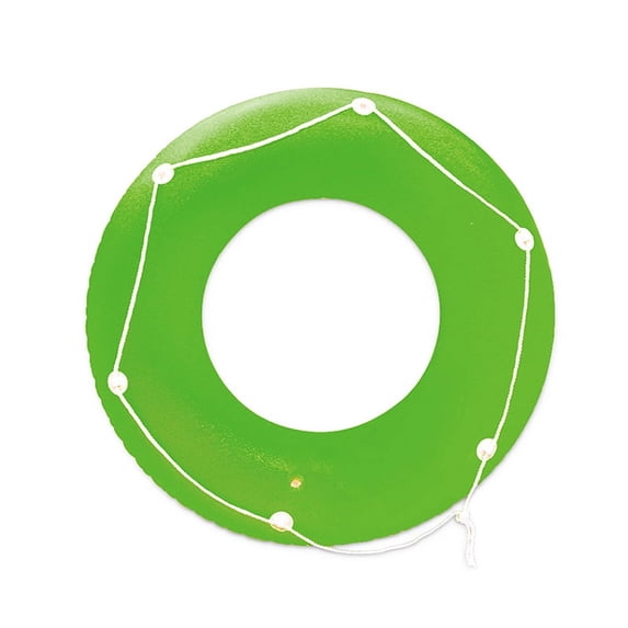 Swim Central 47" Inflatable 1-Person Swimming Pool Inner Tube with Perimeter Rope - Lime Green