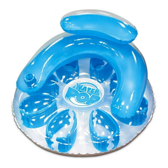 Swim Central 48.5" Water Pop Circular Inflatable 1-Person Swimming Pool Lounger - Blue