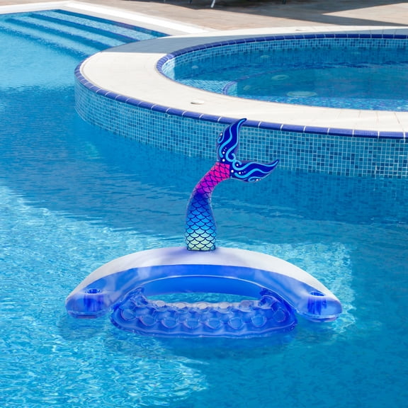 Swim Central 60" Inflatable Mermaid Tail Swimming Pool Sling Chair Pool Float