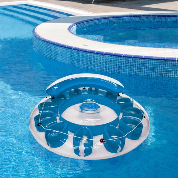 Swim Central 72" Inflatable Blue Water Pop Circular Swimming Pool Lounger