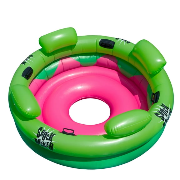 Swim Central 75" Bright Green and Pink Inflatable Shock Rocker Swimming Pool Float