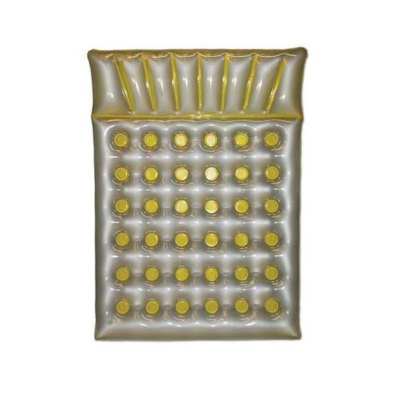 Swim Central 78" Classic French Pocket Inflatable 2-Person Swimming Pool Mattress - Yellow/Gray