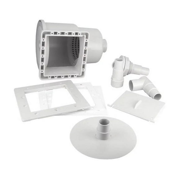 Swim Central HydroTools Above-Ground Swimming Pool ABS Thru-Wall Skimmer - 11.5" - White