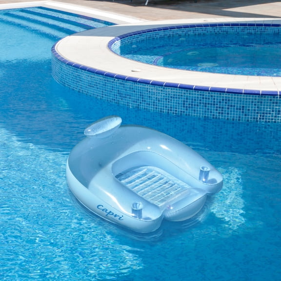 Swim Central Inflatable Capri Transparent Swimming Pool Chair Float - 36.5" - Light Blue