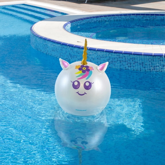 Swim Central Inflatable Rainbow Unicorn Beach Ball - 29"