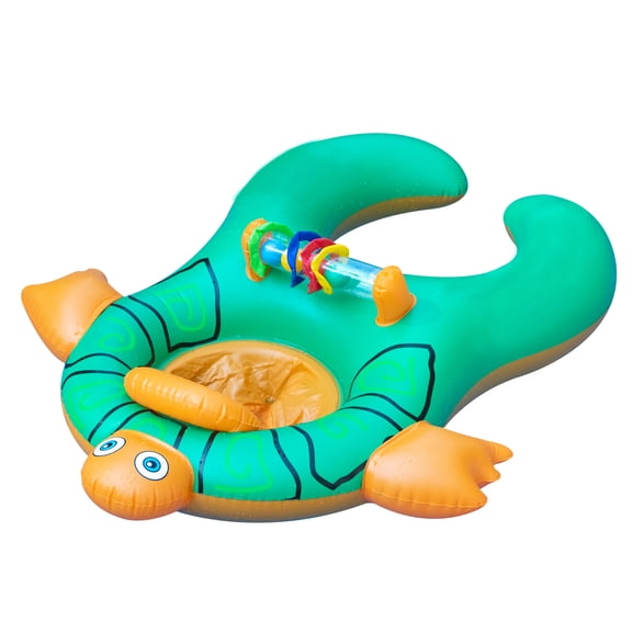 Swim Central Turtle Baby and Mom Inflatable Swimming Pool Seat - 40" - Green
