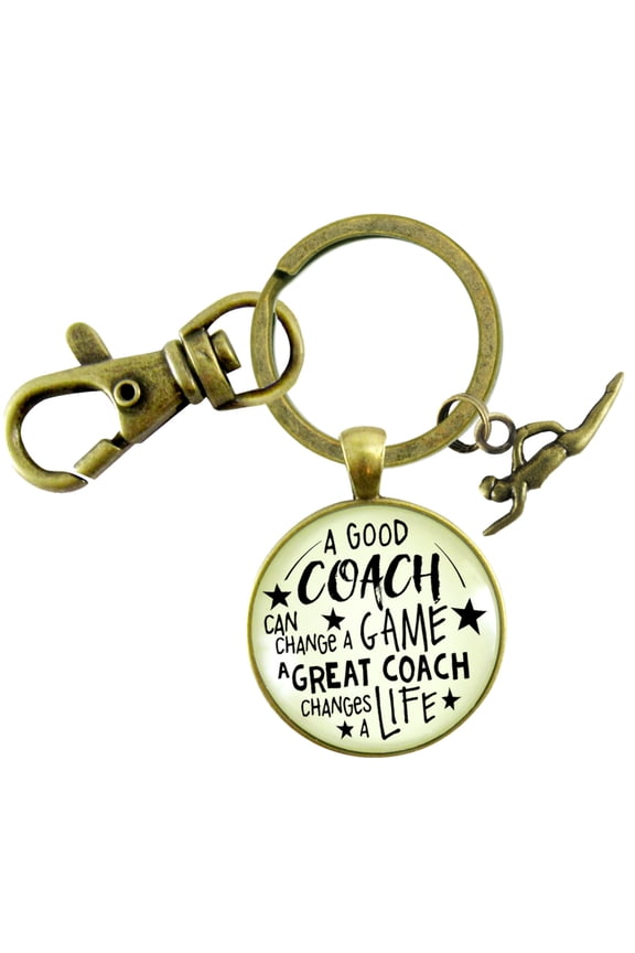 Swim Coaching Sport Gutsy Goodness Bronze Keychain Great Coach Changes Life Swimming Instructor Gift