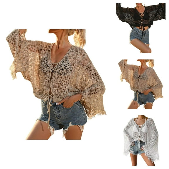 Swim Cover Up Bathing Suit Cover Ups Stylish Women's Knitted Beach Cover Up for Swimwear Sexy and Elegant Sun Bikini Layering Option