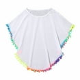 thumbnail image 1 of Swim Cover Up for Girls Cover-up Beach Swimsuit Chiffon Coverup with Pompom Tassel, 1 of 5