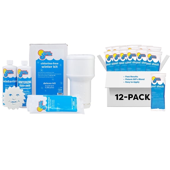In The Swim Deluxe Pool Closing Kit and Shock Bundle - Winterizing Chemicals and Cal-Hypo Granular Sanitizer for Above Ground and In-Ground Pools - Up to 15,000 Gallons KWD150001AE_ITS
