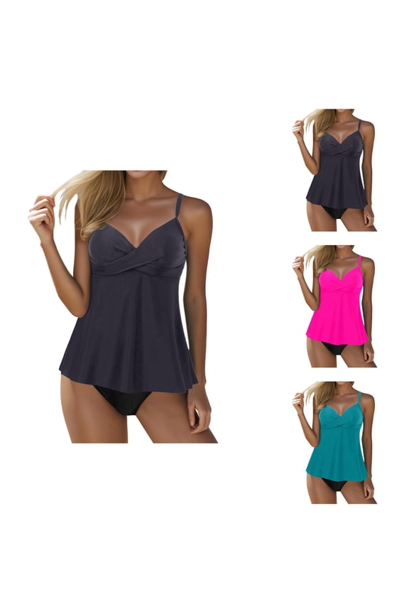 Swim Dress for Women Two Piece Tankini Swimwear with Shorts Tummy Control Skirted Bathing Suit Modest Coverage Beachwear Outfit