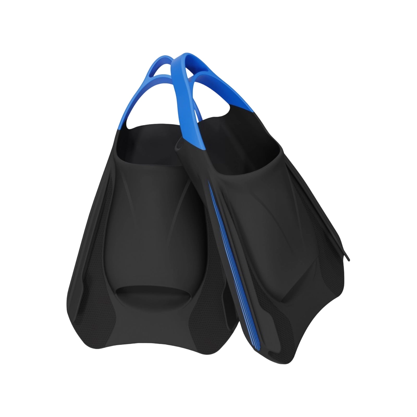 Swim Fins, Short Blade Silicone, 2 Pairs for Adults, Freestyle Training Snorkeling Freediving Swimming Gear Blue