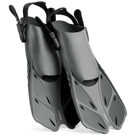 Swim Fins Travel Size Short Blade, Snorkeling Fins with Adjustable Buckles for Adult Men Women Kids Diving Flippers