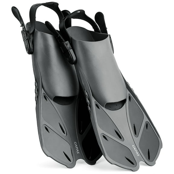 Swim Fins Travel Size Short Blade, Snorkeling Fins with Adjustable Buckles for Adult Men Women Kids Diving Flippers