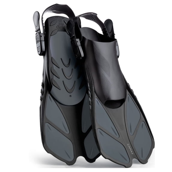 Swim Fins Travel Size Short Blade, Snorkeling Fins with Adjustable Buckles for Adult Men Women Kids Diving Flippers
