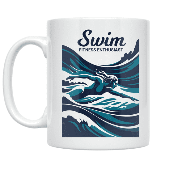 Swim Fitness Enthusiast - Swim Lover - 11 oz Ceramic Coffee Mug