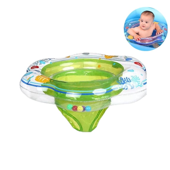 Swim Floats Baby Swimming Pool Ring for Infant Toddler Kids Summer Inflatable Safety PVC Seat-Green