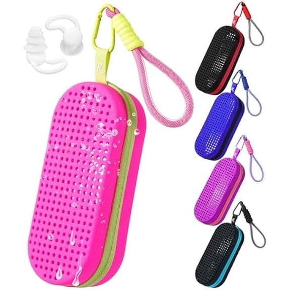 Swim Goggle Case For Swimming Goggles, Protective Cases for Goggles with Clip