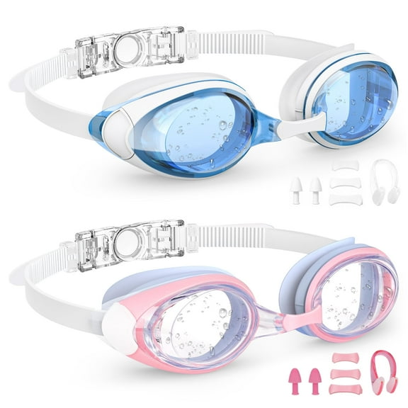 GPED Swim Goggles 2 Pack Anti-Fog Waterproof Anti-UV Clear Vision Silicone Swimming Goggles for Adult Women Men