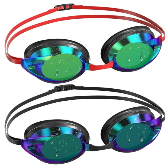 GPED Swim Goggles, 2 Pack Anti-fog No Leaking Anti-UV Silicone Swimming Goggles for Teen Youth Adult Women Men