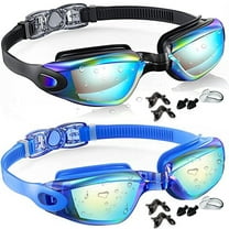 GPED Swim Goggles, 2 Pack Anti-fog No Leaking Anti-UV Silicone Swimming Goggles for Teen Youth Adult Women Men