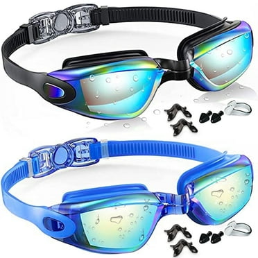 GPED Swim Goggles, 2 Pack Anti-fog No Leaking Anti-UV Silicone Swimming Goggles for Teen Youth Adult Women Men