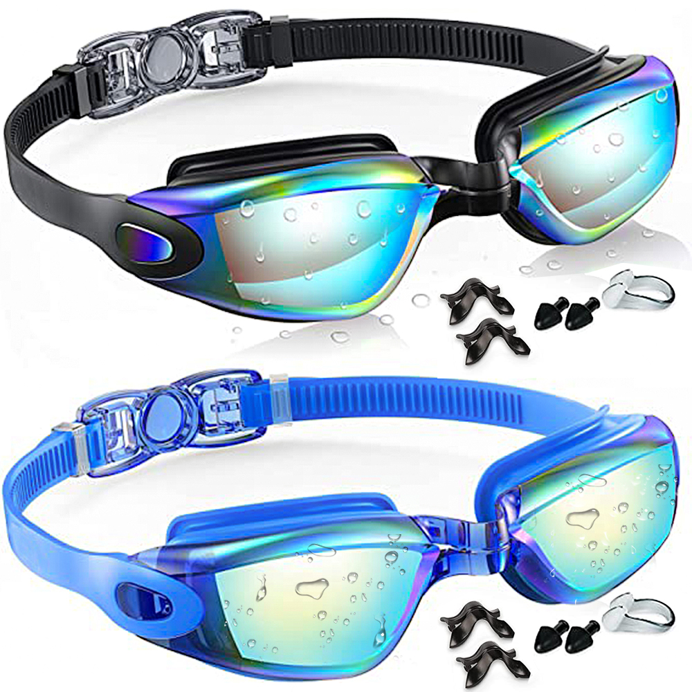 Adult Swim Goggles 3Pack in Blue and Clear, Black and Clear, and Black and Black