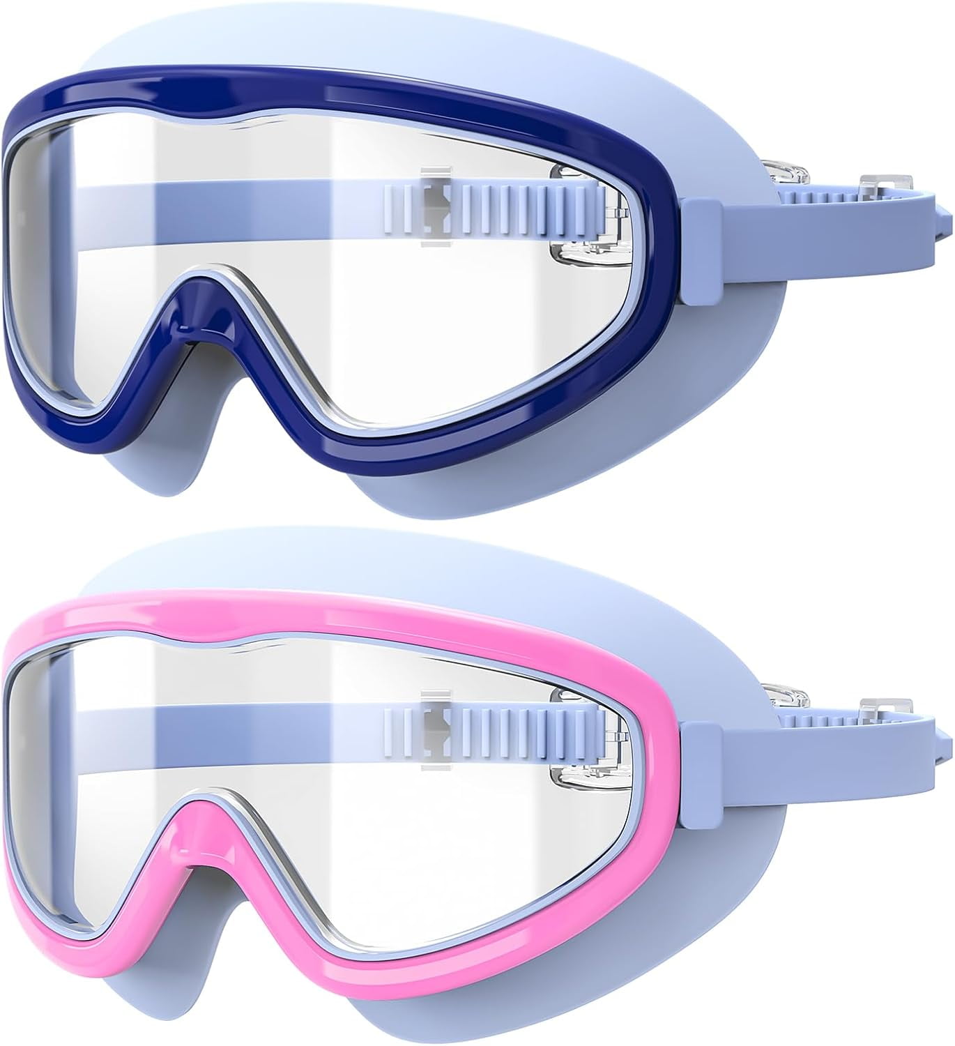 Swim Goggles, 2 Pack Wide View Swimming Goggles, UV Protection