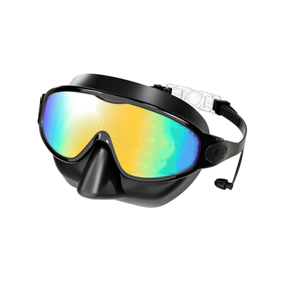 Swim Goggles Adult and Teenwith Nose Cover for Men Women, Wide View Anti-Fog/UV No Leak Pool Water Swimming Goggles (A)