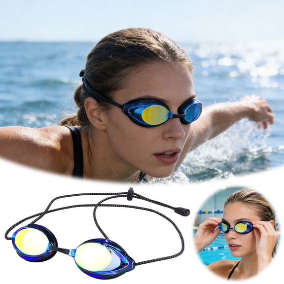 Swim Goggles Full View -Fog for Adults with Wide Angle Field of View and Comfortable Fit for Pool Beach Water Park Training and Bath
