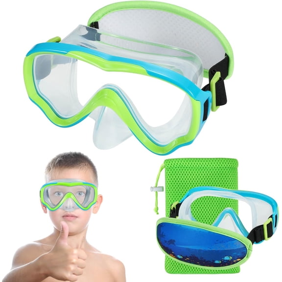 Swim Goggles Kids 6-14, Diving Mask No Tangle Strap,Water Goggles Nose Cover for JR / Youth