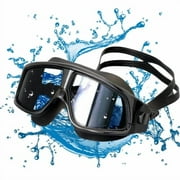 Swim Goggles No Leaking Anti-Fog Wide View Pool Goggles Swimming Goggles for Adult Men Women Youth, UV Protection 180 Clear Vision-Black