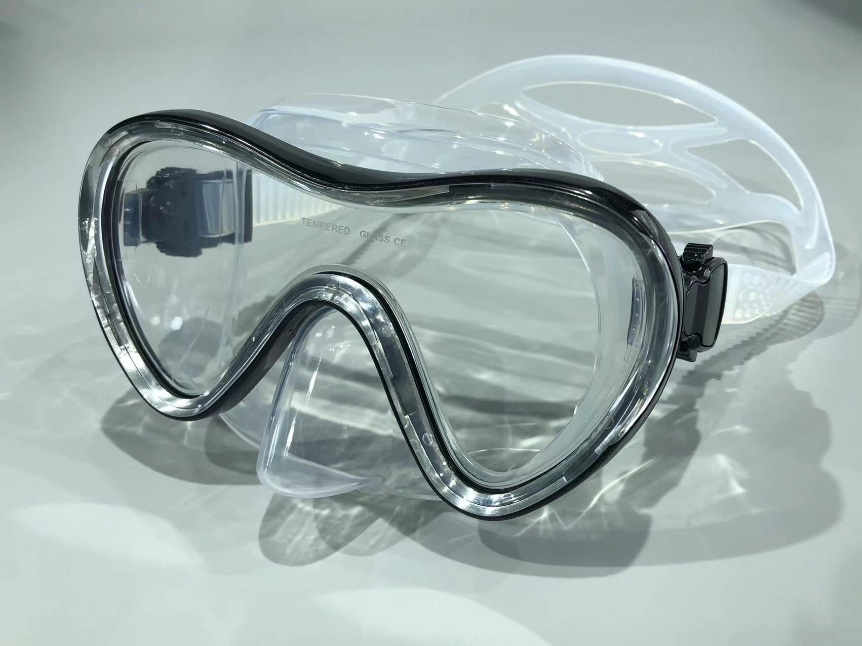 Swim Goggles with Nose Cover Scuba Diving Swim Mask,180° Clear View