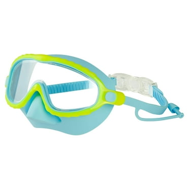 Swim Goggles Swim Mask 180°Snorkel Diving Mask,Anti-Fog Teen Swim Goggles with Nose Cover No-Leak Swimming Goggles Anti-Shattered Lens for Youth 4-15