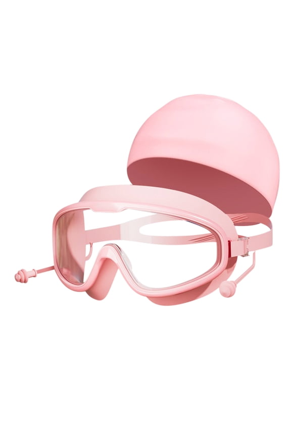 Swim Goggles, Swimming Goggles with Silicone Swim Cap, Unisex-Adult Swim Goggles No Leaking Anti-fog for Men Women