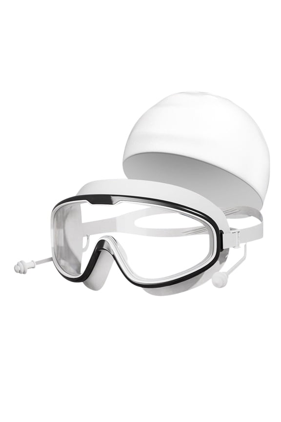 Swim Goggles, Swimming Goggles with Silicone Swim Cap, Unisex-Adult Swim Goggles No Leaking Anti-fog for Men Women