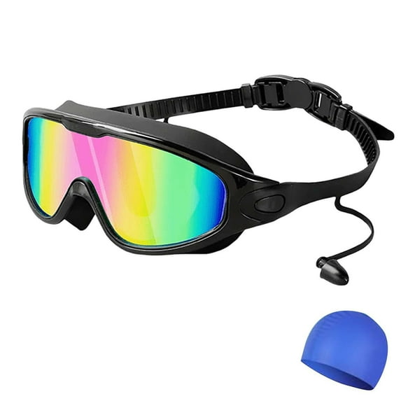 Swim Goggles, Wide View HD Anti Fog, No Leaking Full Protection UV Protection Swimming Goggles for Adults Teens