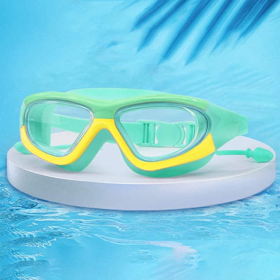 Swim Goggles With Storage Box Swimming Glasses With Earplugs Adjustable Swimming Goggles For Pool(Green-14.5X18.5X5.5Cm)
