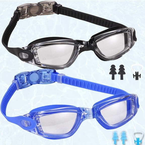Swim Goggles for Men Women, Swimming Goggles Anti Fog UV Protection, 2 Pack