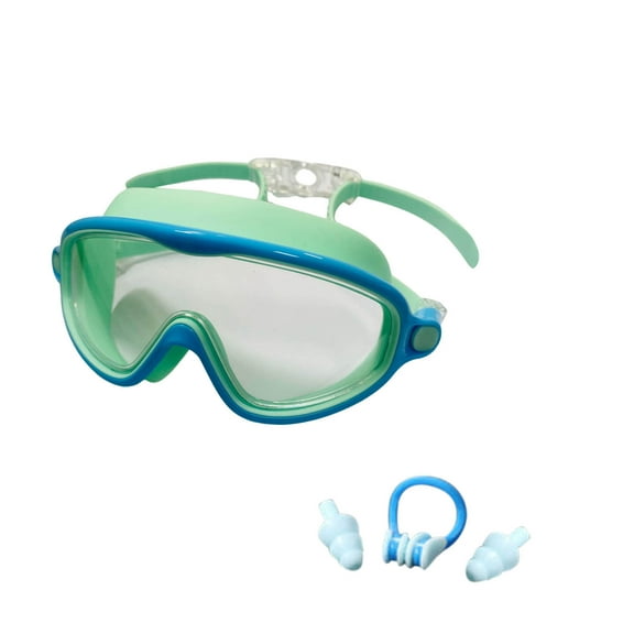 Swim Goggles with Nose Cover, Wide View Diving Mask Anti-Fog UV No Leak Toddlers Swimming Goggles for Kids