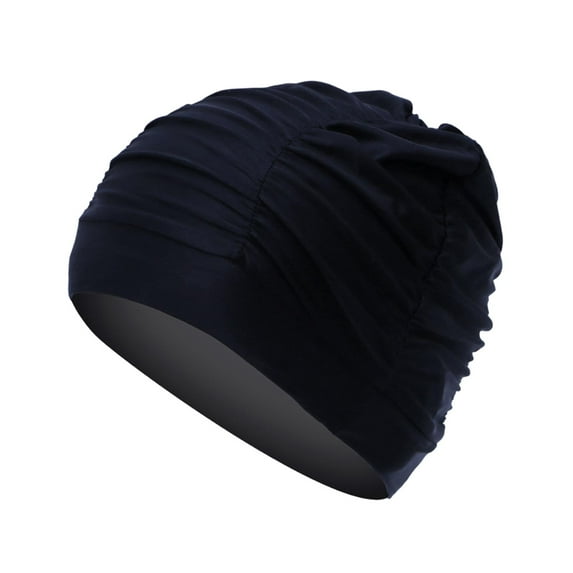 Swim Hat Summer Fashion Diving Cap Swim Cap for Summer Beach Long Hair Women Black