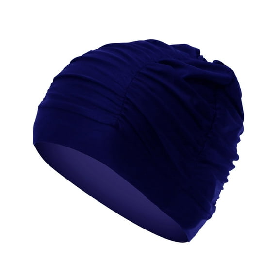 Swim Hat Summer Fashion Diving Cap Swim Cap for Summer Beach Long Hair Women Dark blue