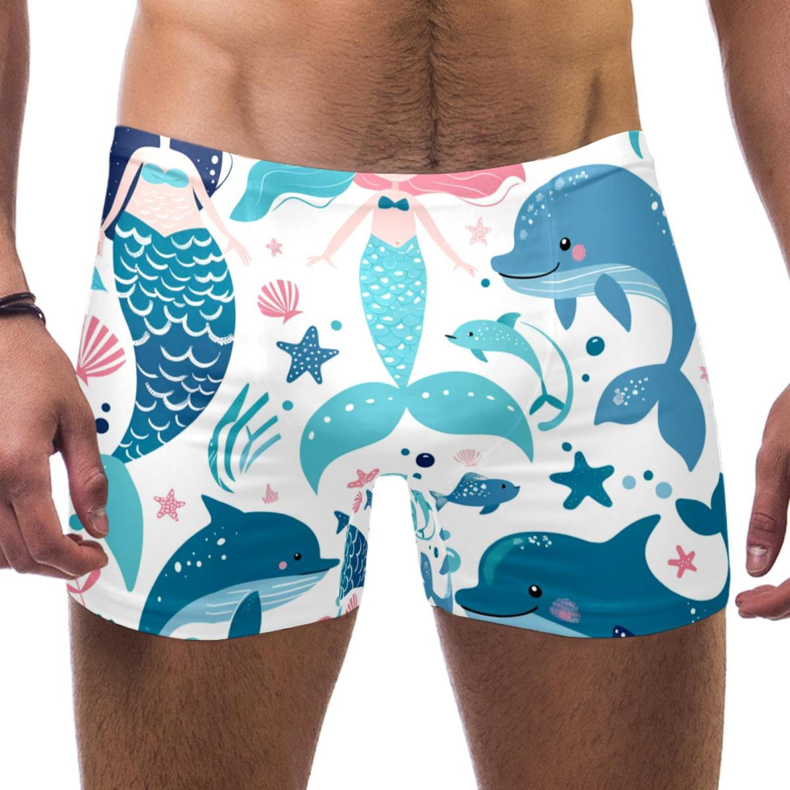 Swim Jammers for Men, Mens Bikini Swimwear, Mermaid Cartoon Turtle ...