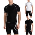 thumbnail image 1 of Swim Jammers for Men Rash Guard Short Sleeve Team Swimsuit UPF 50+ Triathlon Suit Endurance Quick Dry Sizes L-4XL White, 1 of 6
